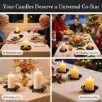 Round Black Candle — 13" - View 5