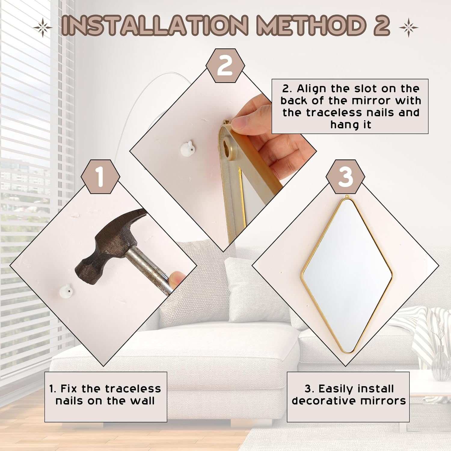 Farmhouse Gold Wall Mirror - View 5