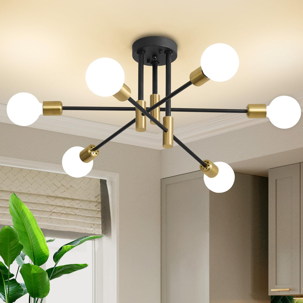 Luxe Black Chandelier — 6-Light