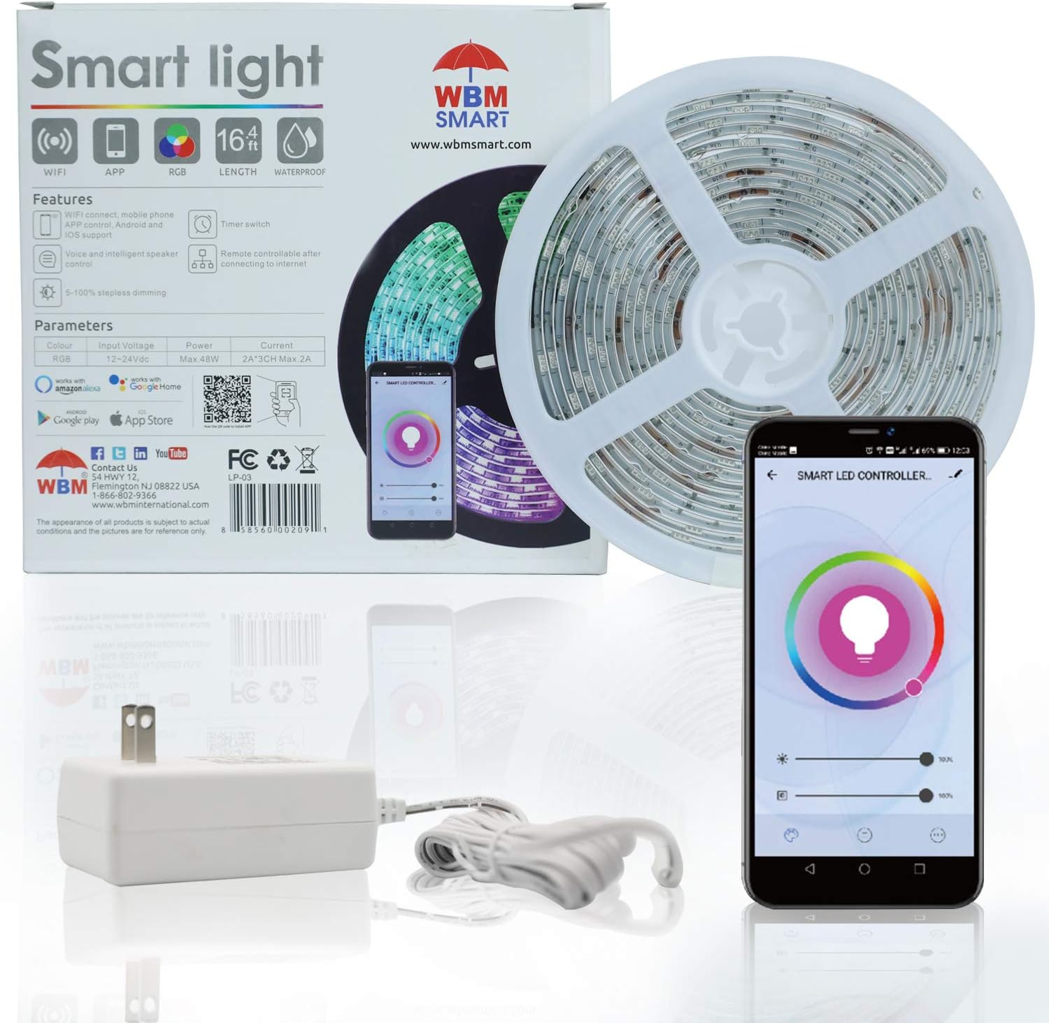 Smart Metal LED Strip Lights — 16.4 ft (App Controlled)