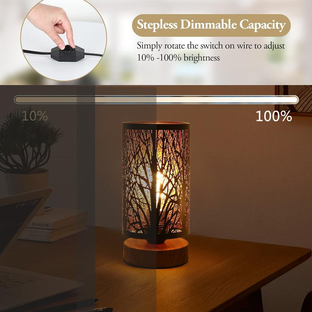 Dimmable Farmhouse Metal Bedside Lamp - View 2
