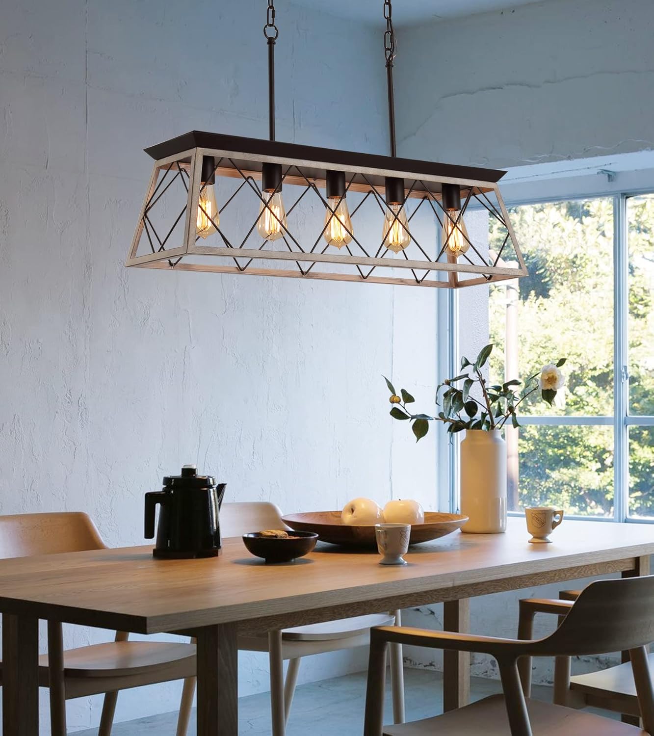 Vintage Farmhouse Gold Chandelier - View 4