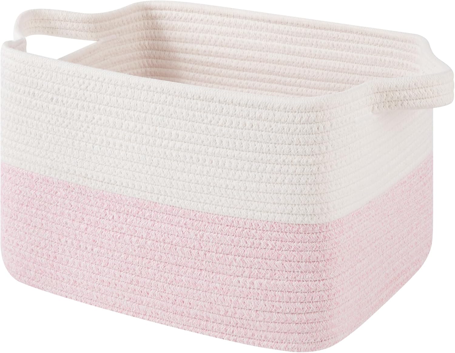 Boho Black Storage Bin — 13" — Pink and White