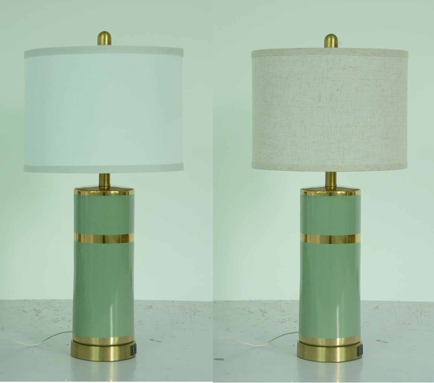 USB Luxe Blue Bedside Lamp — 28" — 28'' Fresh Green