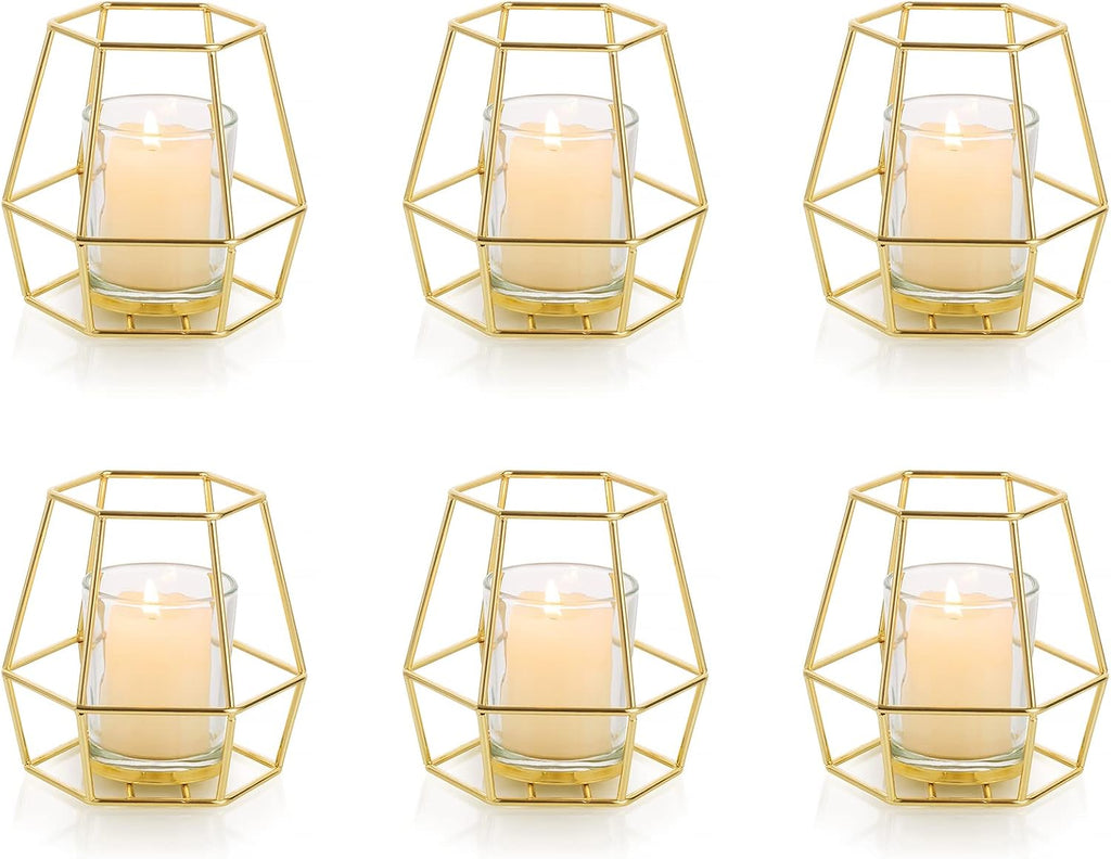 Luxe Black Pillar Candle — Set of 2 — Gold