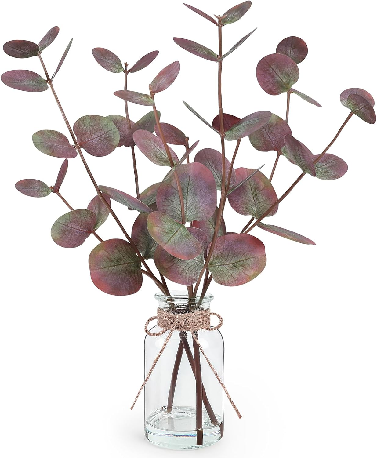 Farmhouse Beige Artificial Plant — 13.5" — Purple Eucalyptus
