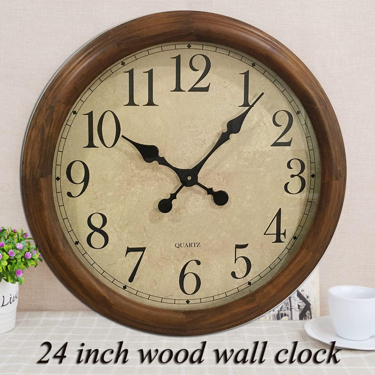 Battery Operated Wood Wall Clock - View 3
