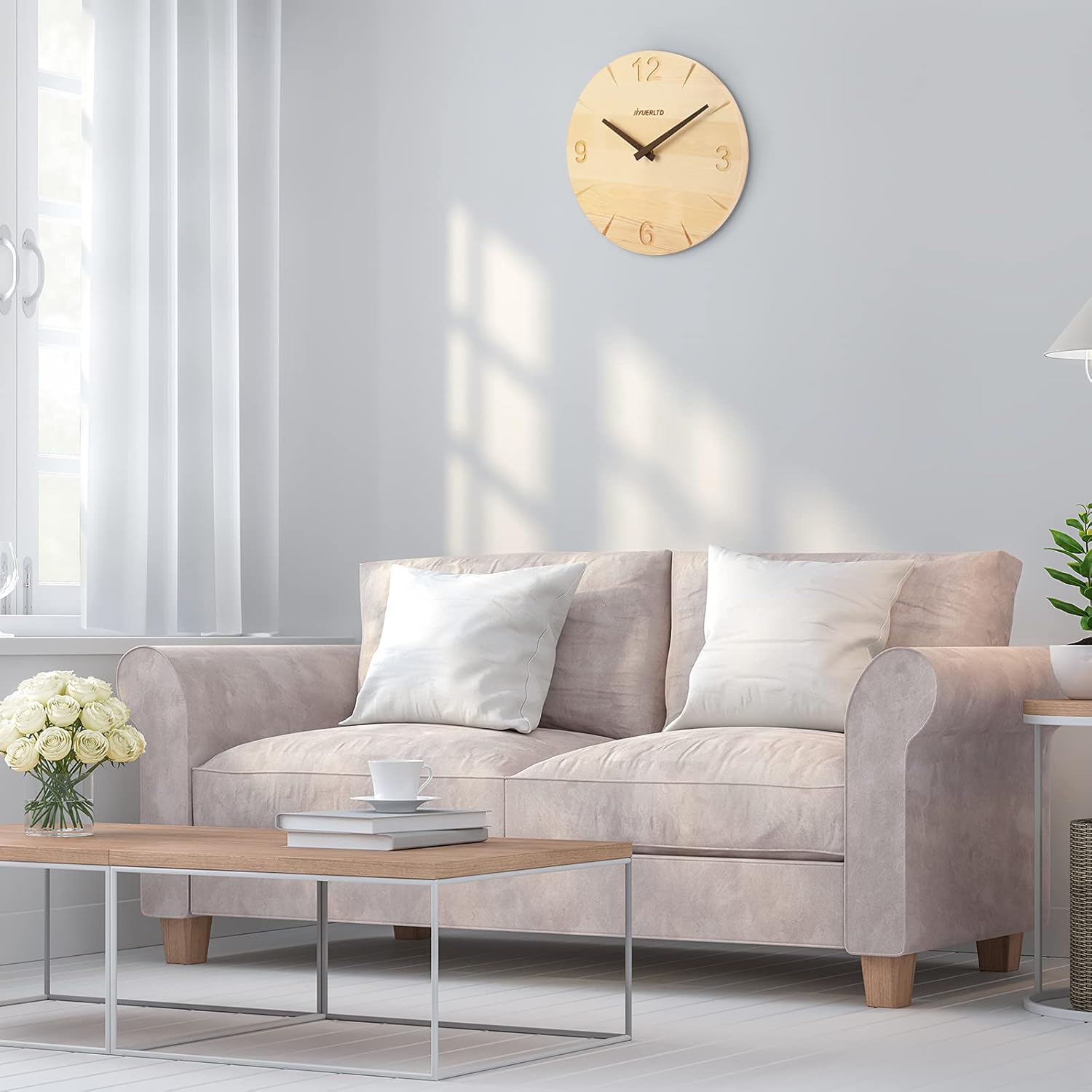 Vintage Farmhouse Wood Wall Clock - View 5