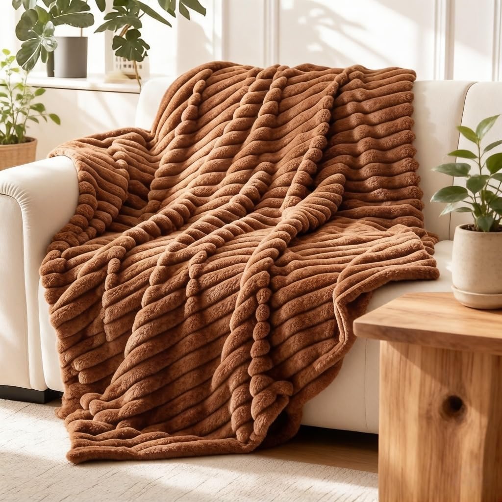 Beige Throw Pillow — 51" — Brown
