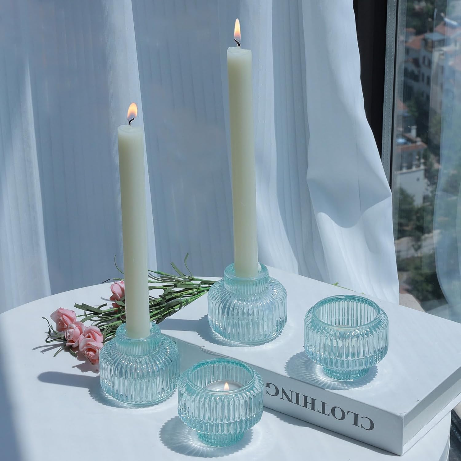 Blue Candle — Set of 4 — Blue
