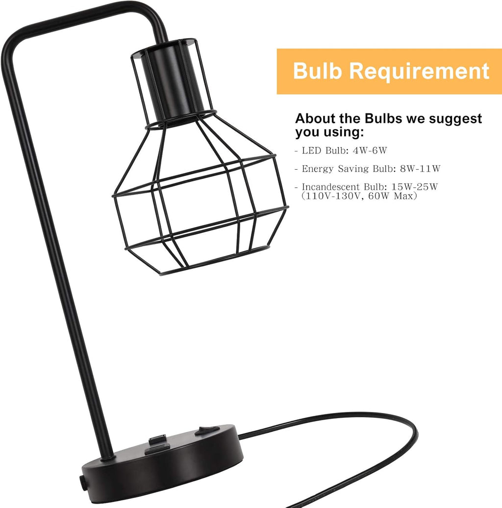 USB Farmhouse Metal Desk Lamp - View 3