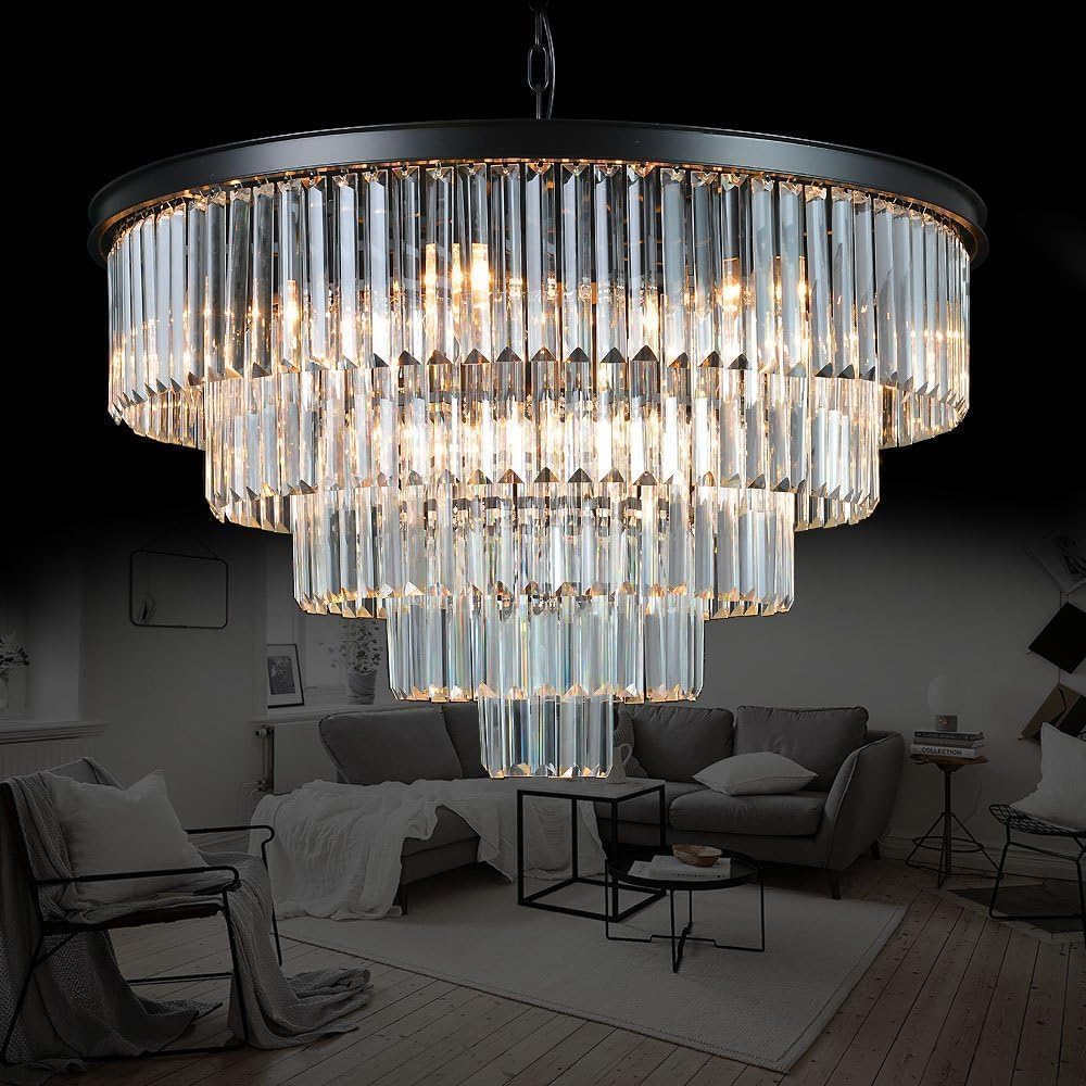 Luxe Black Chandelier — 18" — Black