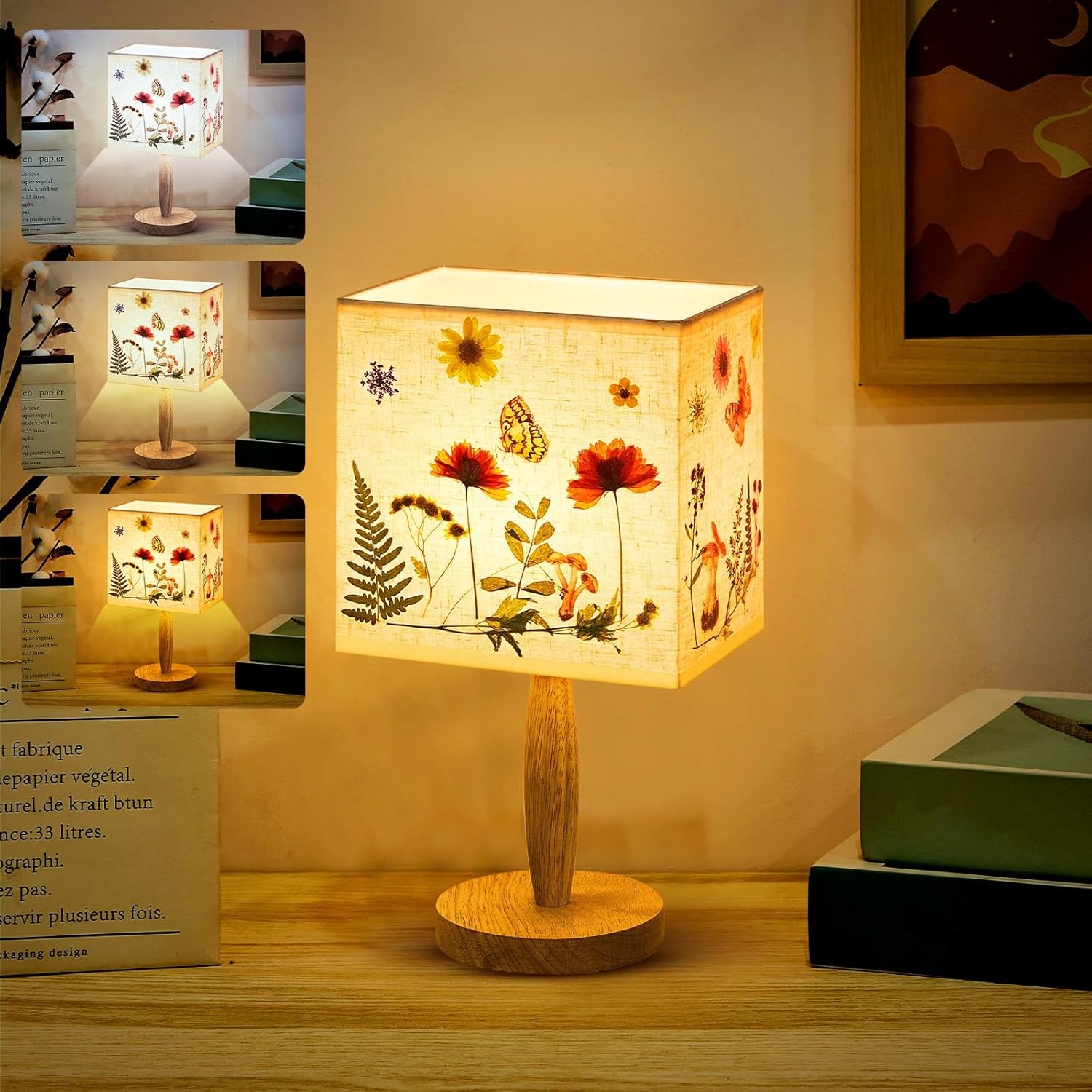 Vintage Boho Metal Table Lamp — Square