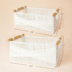 Boho Grey Woven Basket — Set of 2 - View 6