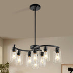 Farmhouse Black Chandelier — 9-Light - View 5