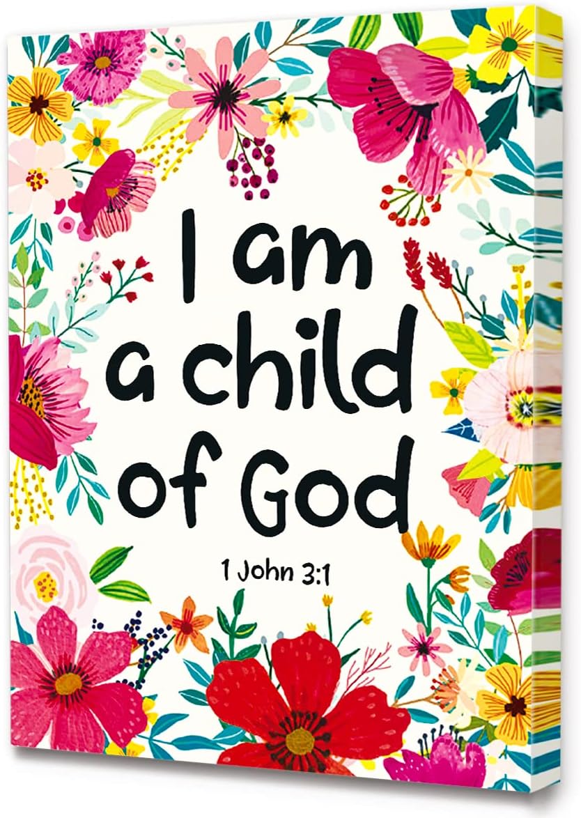 Black Canvas Wall Art — 12" — I Am A Child Of God-2