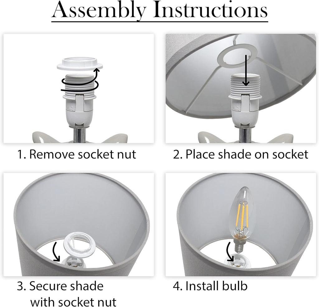 Modern White Desk Lamp — 12.8" - View 6