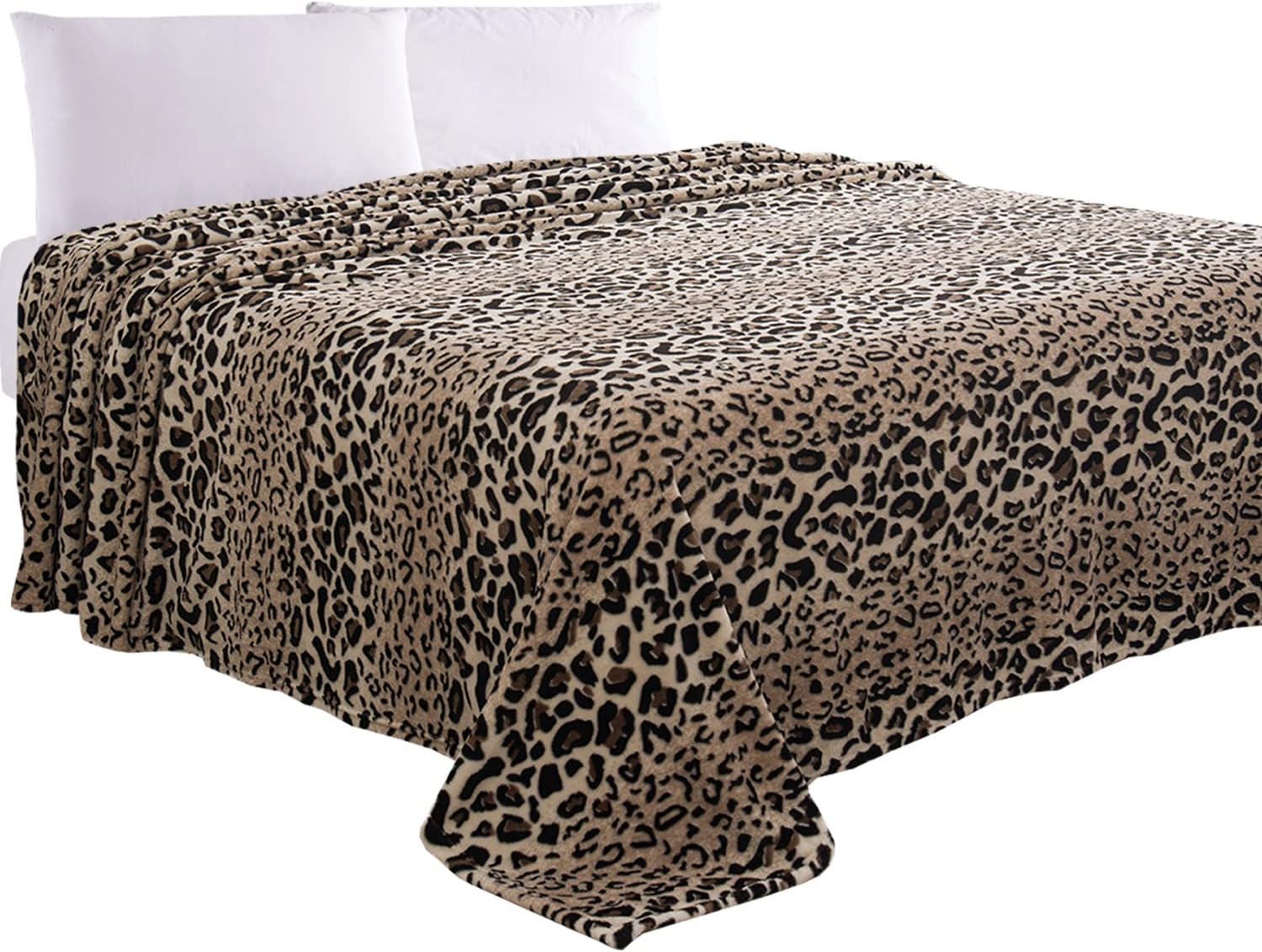 Luxe Beige Throw Pillow — Leopard