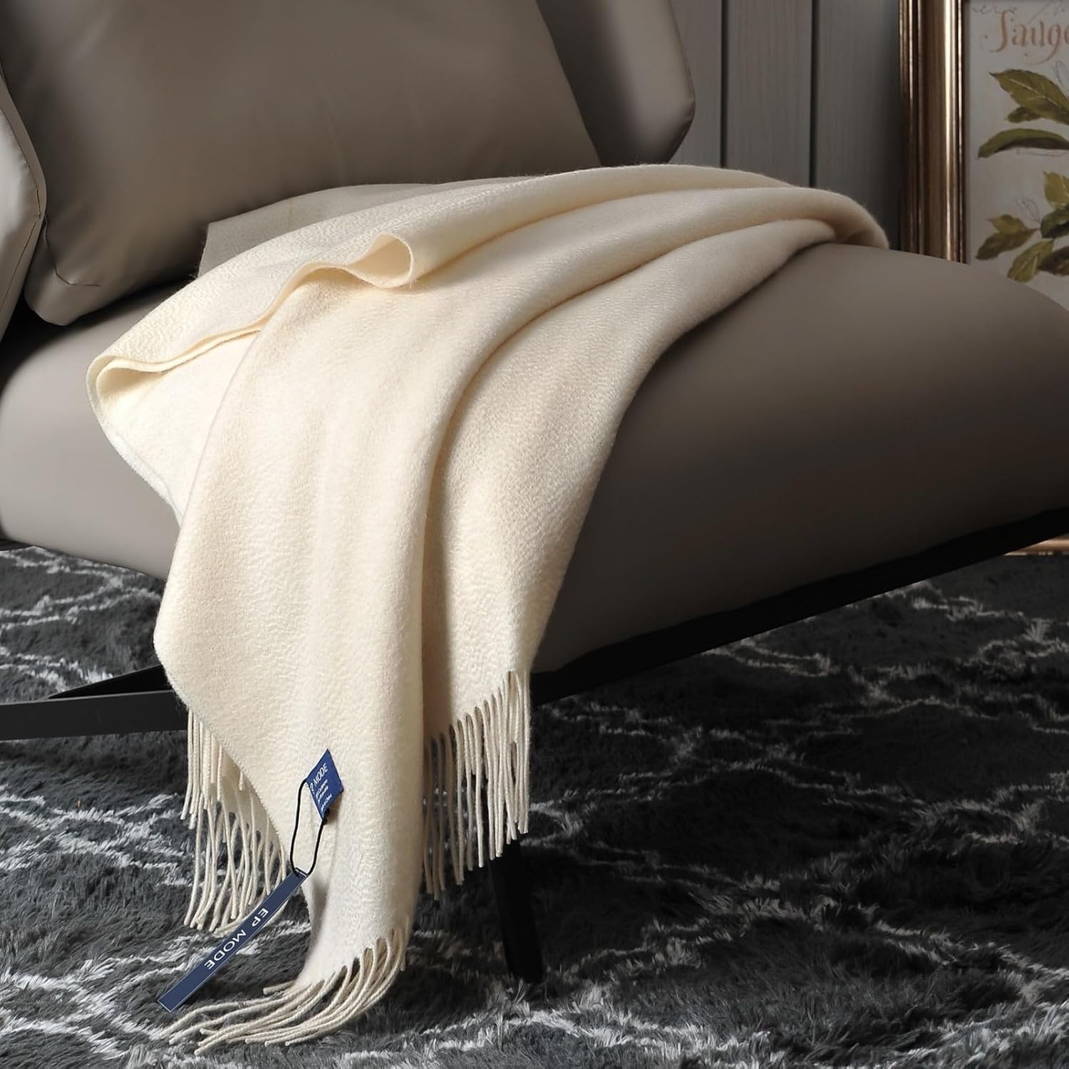 Beige Throw Pillow - View 3