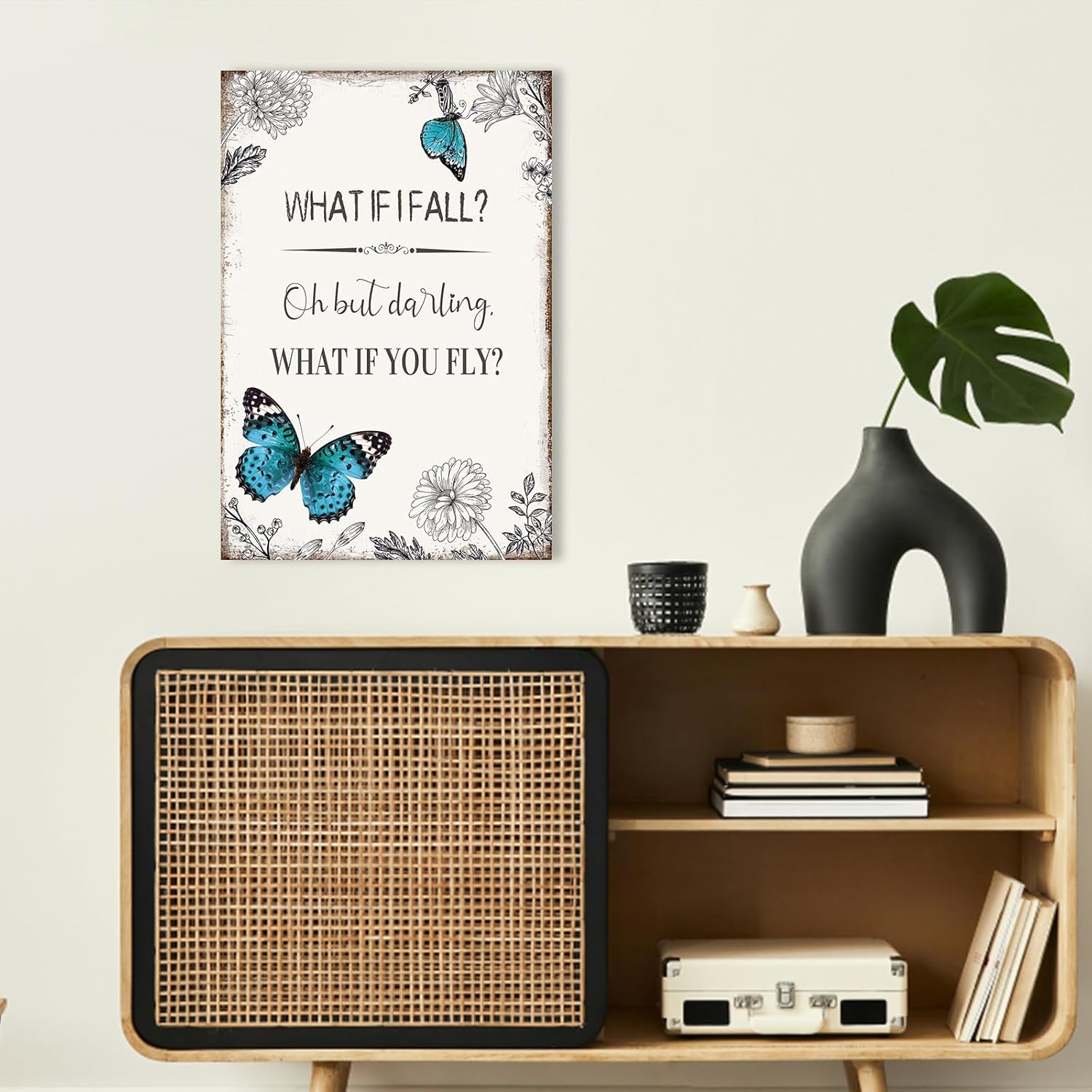 Vintage Farmhouse Blue Canvas Wall Art — 10" - View 2