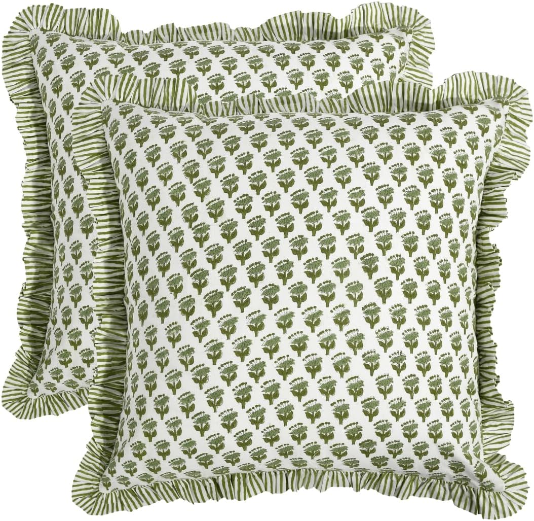 Boho Blue Throw Pillow — 20" — 18" x 18" (Pack of 2)