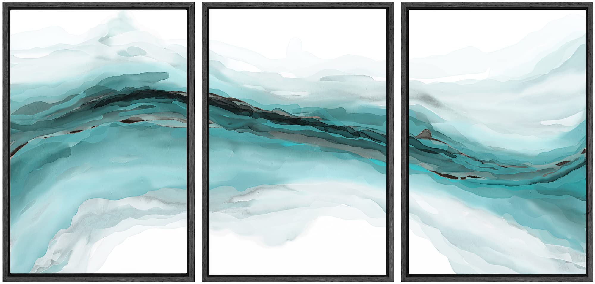 Framed Modern Green Wall Art — 16"