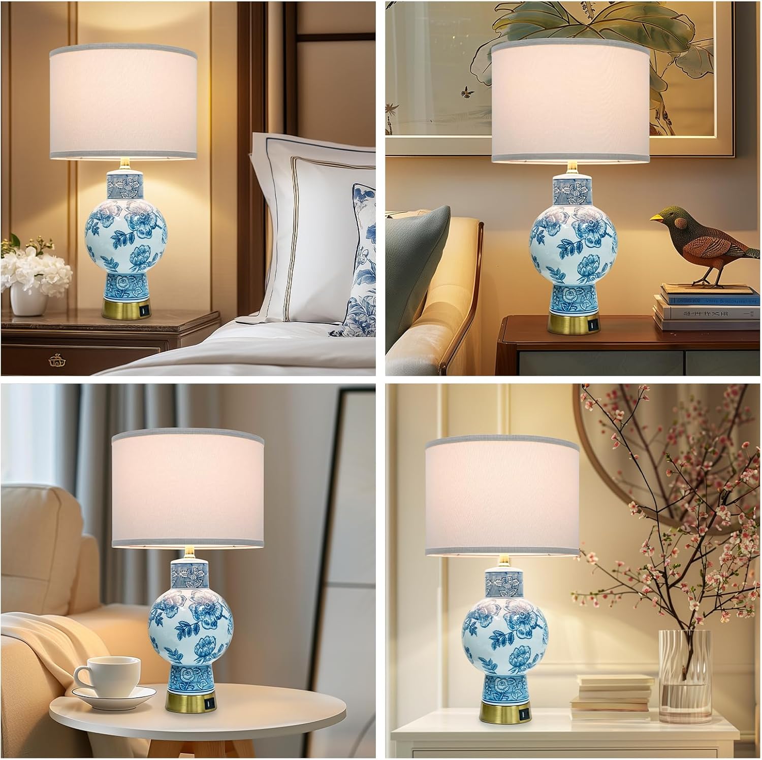 USB Modern Metal Bedside Lamp - View 3