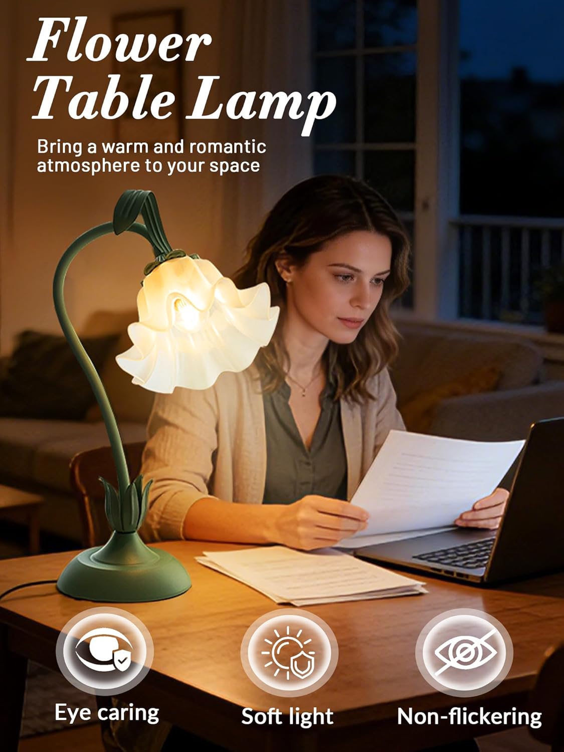 Vintage Green Bedside Lamp - View 5