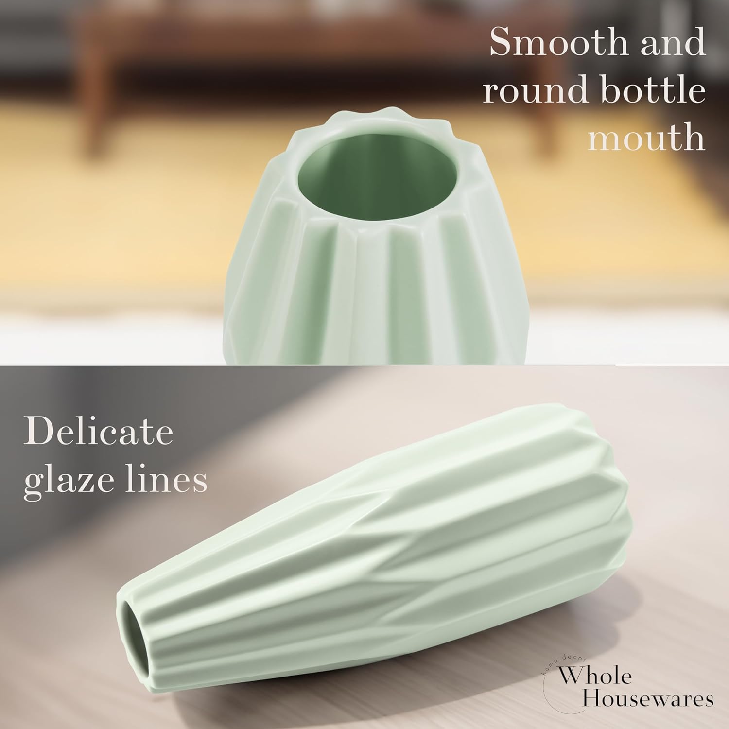 Round Modern Ceramic Flower Vase — Set of 3 - View 5