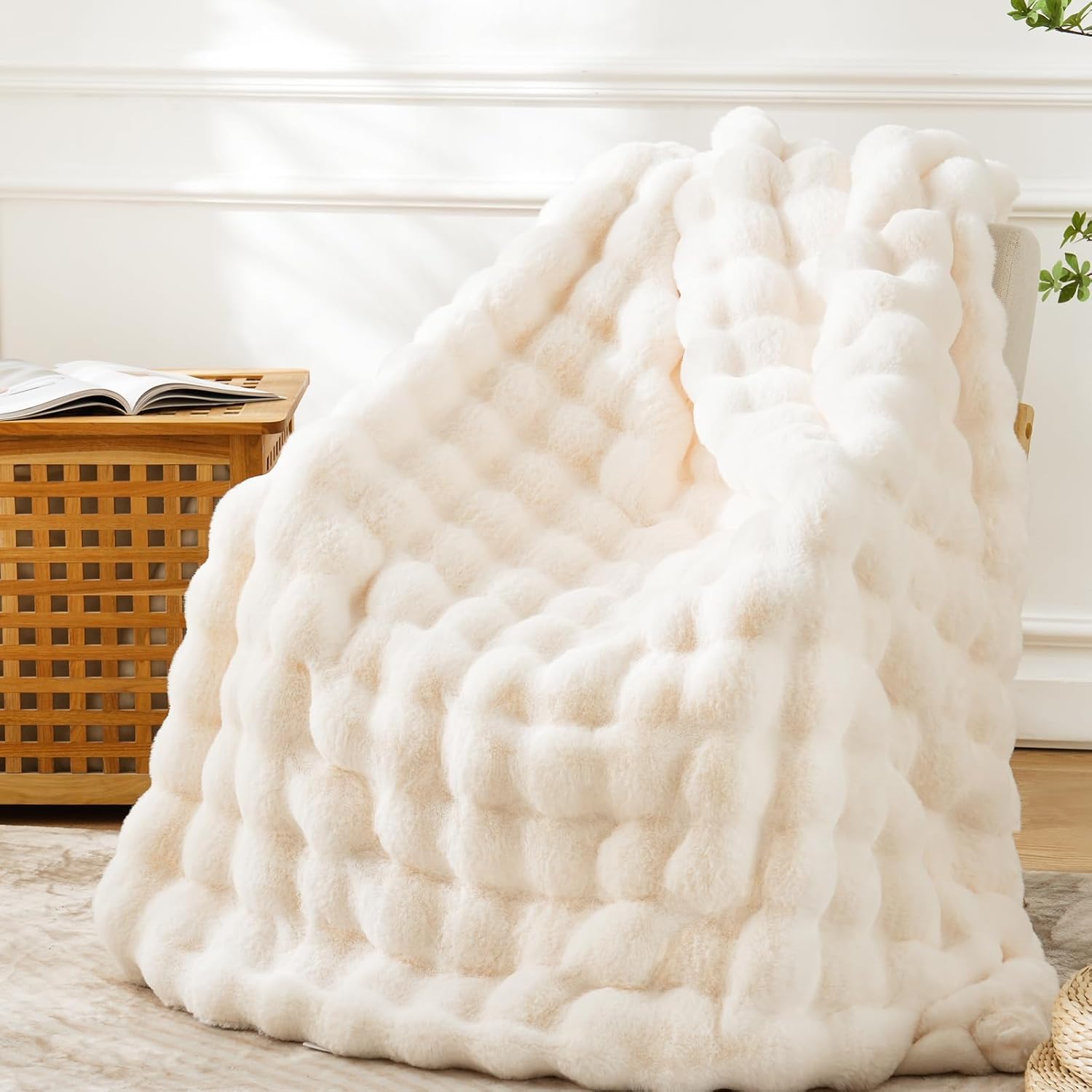 Beige Throw Pillow — 51" — Twin(63" x 80")