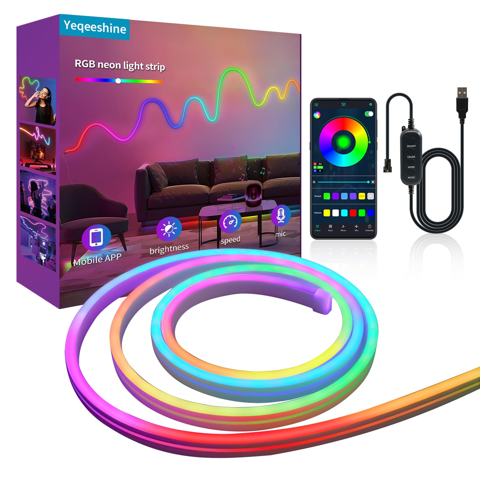 Color Changing Rattan LED Strip Light
