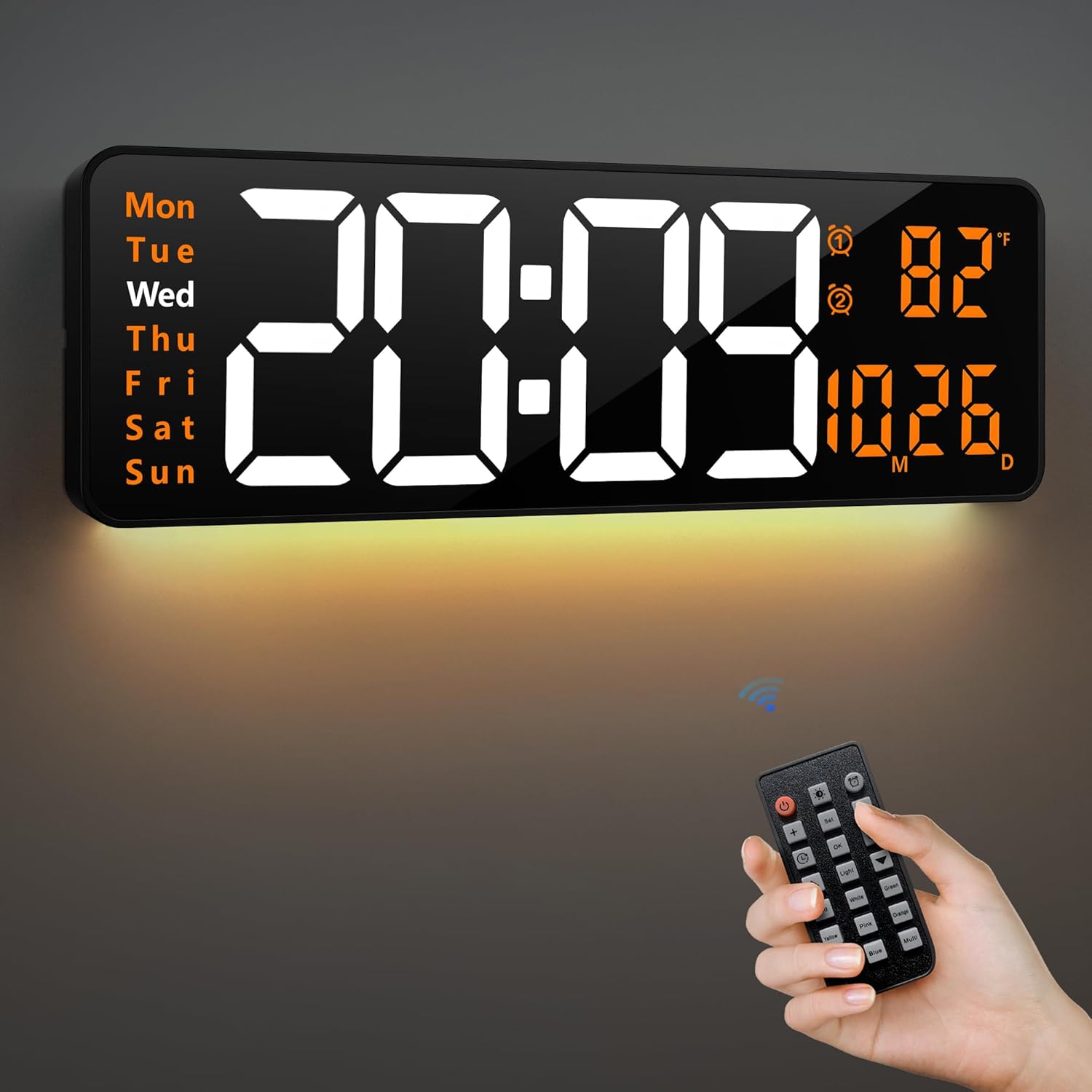 RGB Black Table Lamp — 16.2" — Orange