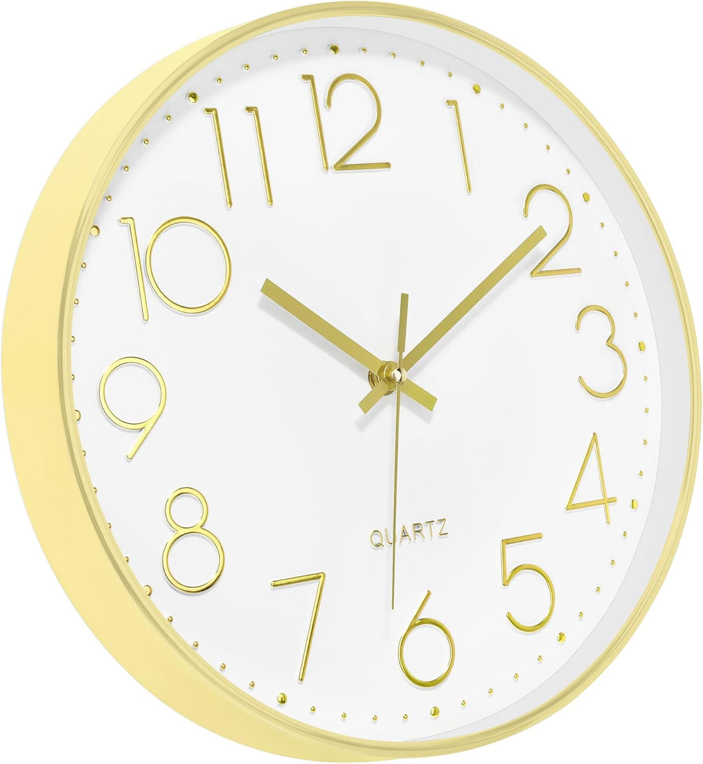 Battery Operated Luxe Beige Wall Clock — 14" - View 6