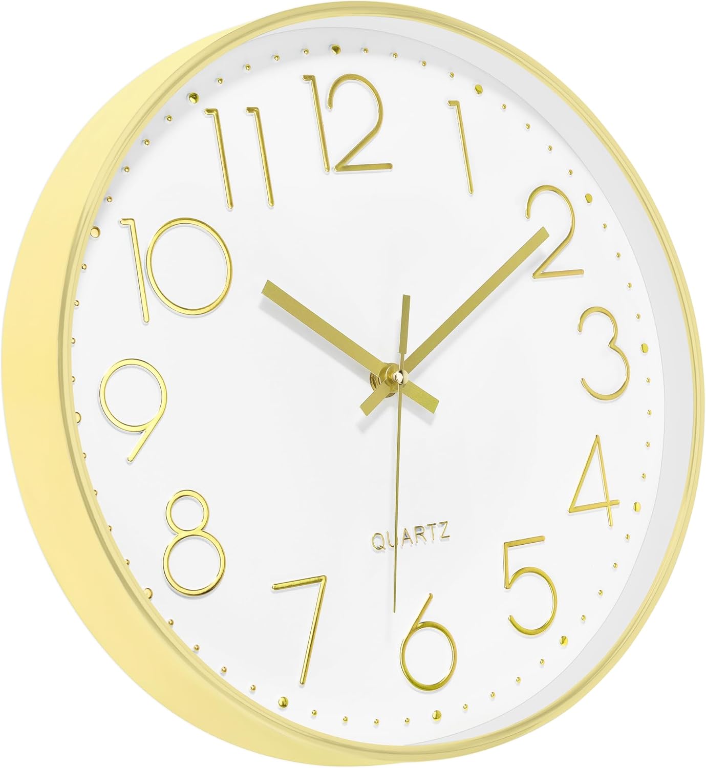 Battery Operated Luxe Beige Wall Clock — 14" - View 6