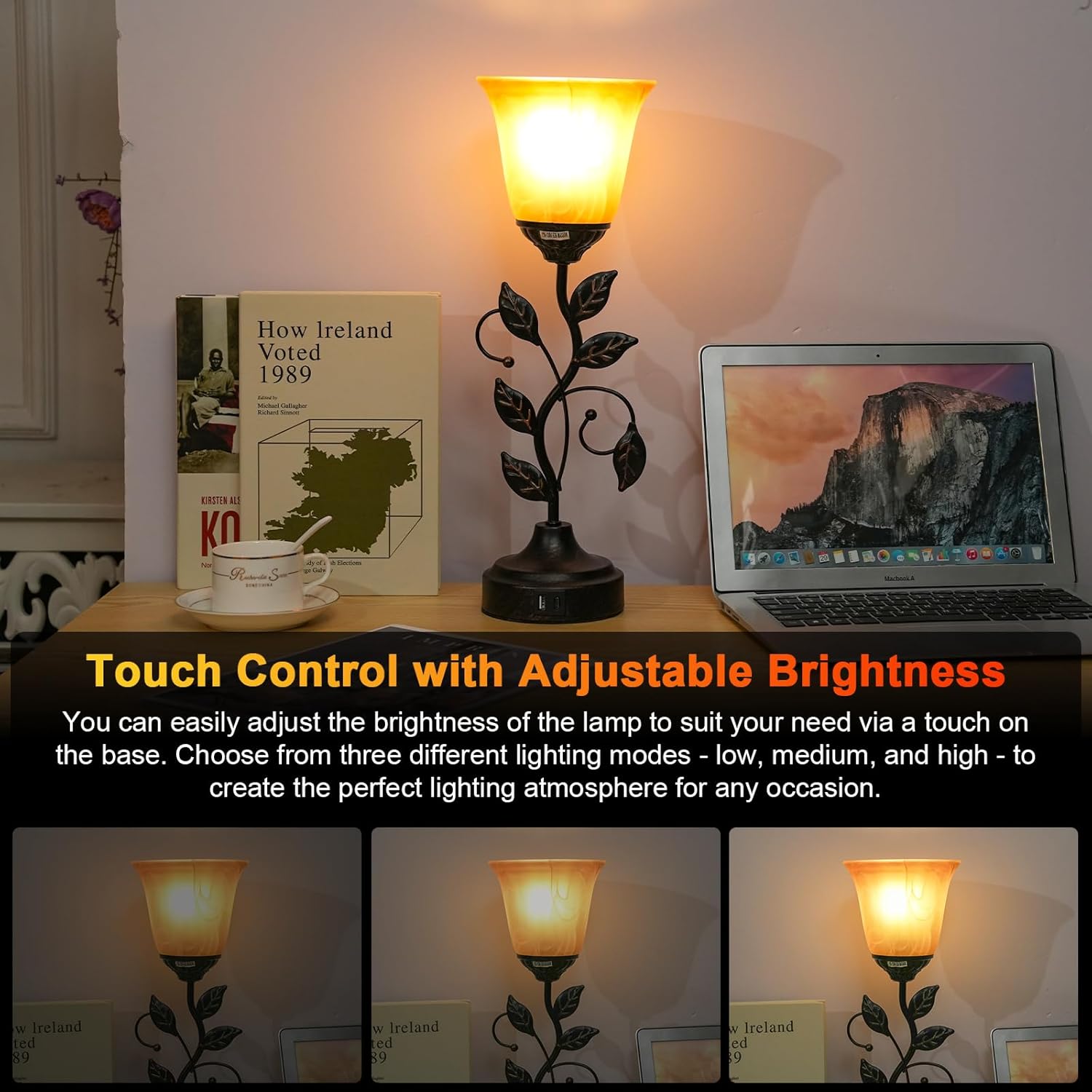 Dimmable Glass Bedside Lamp - View 4