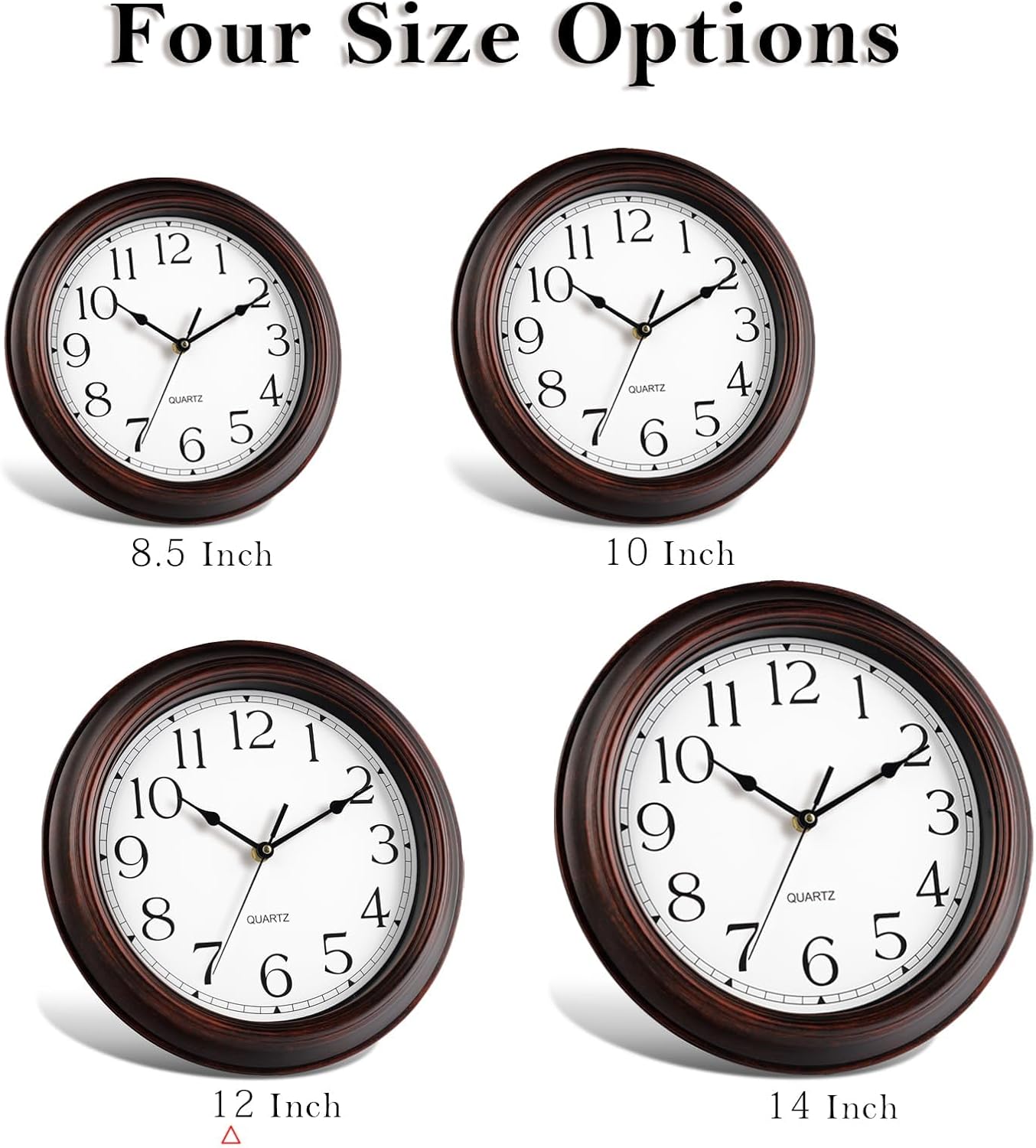 Battery Operated Farmhouse Gold Wall Clock — 12" - View 3