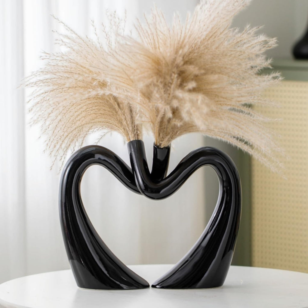 Modern Red Decorative Vase — 11.8" — White