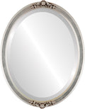 Beveled Luxe Beige Wall Mirror — 26" — Silver Leaf With Brown Antique