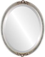 Beveled Luxe Beige Wall Mirror — 26" — Silver Leaf With Brown Antique