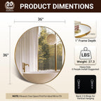 Luxe Black Round Mirror — 1" - View 2