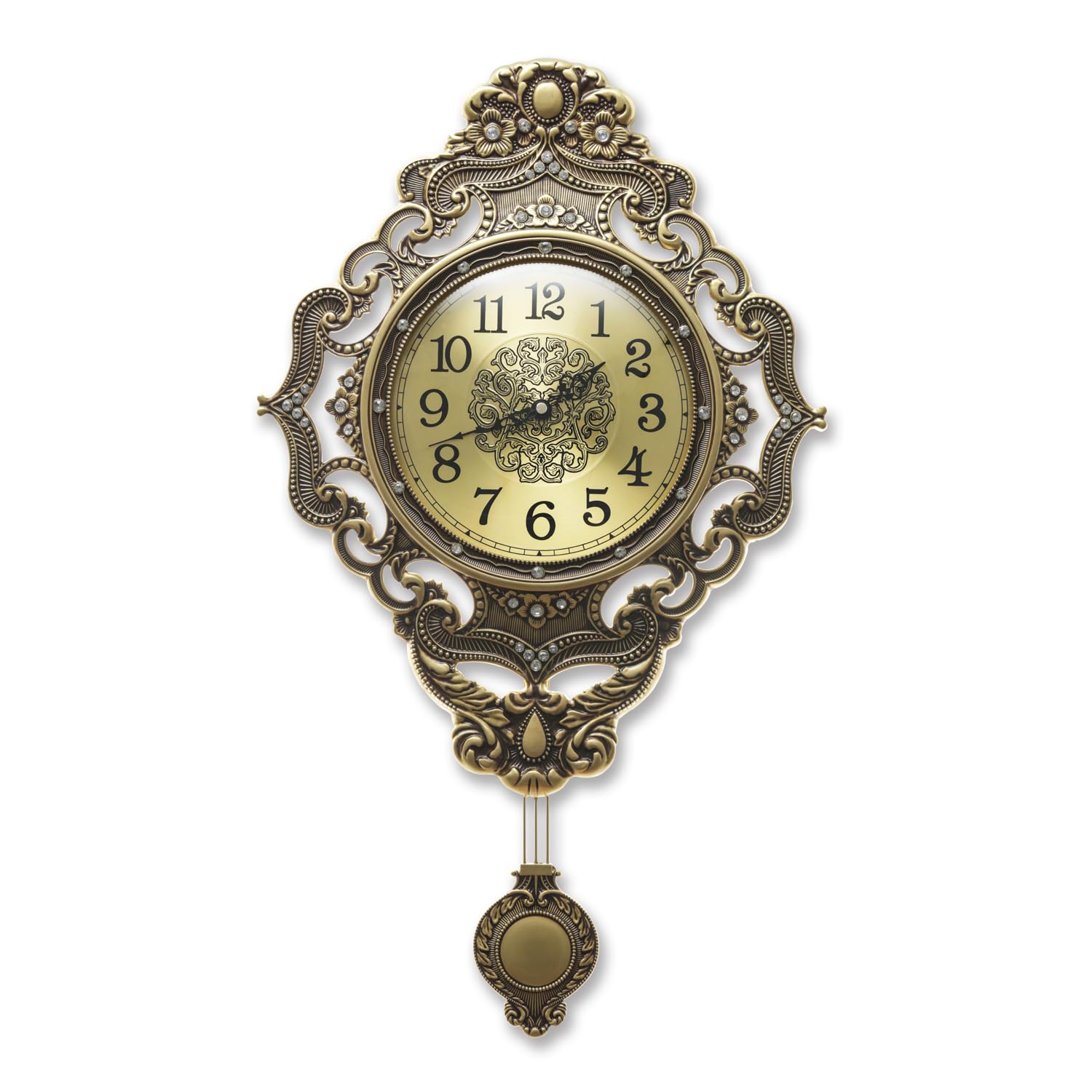 Vintage Brown Wall Clock — 14"