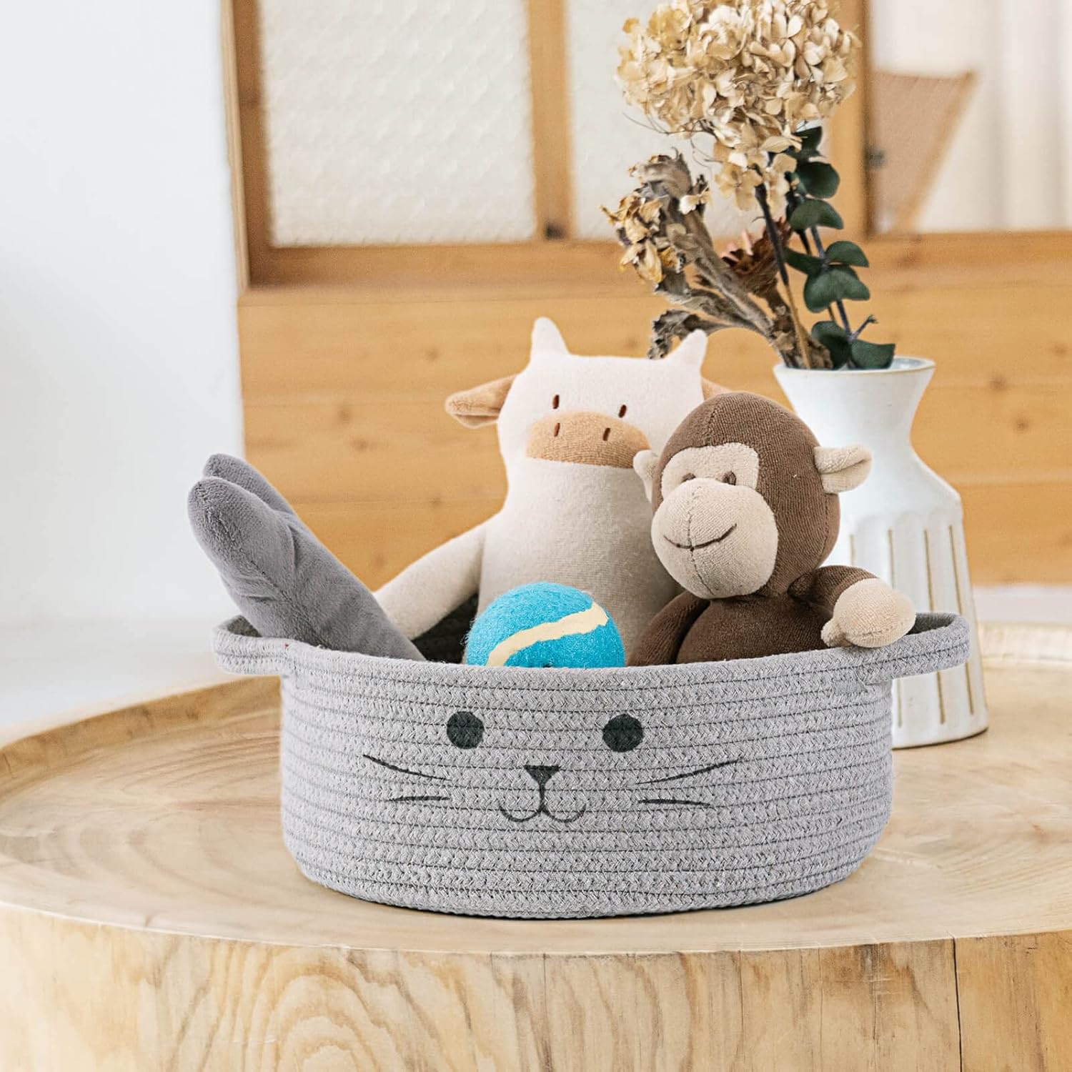 Boho Beige Storage Basket — 9.8" - View 6