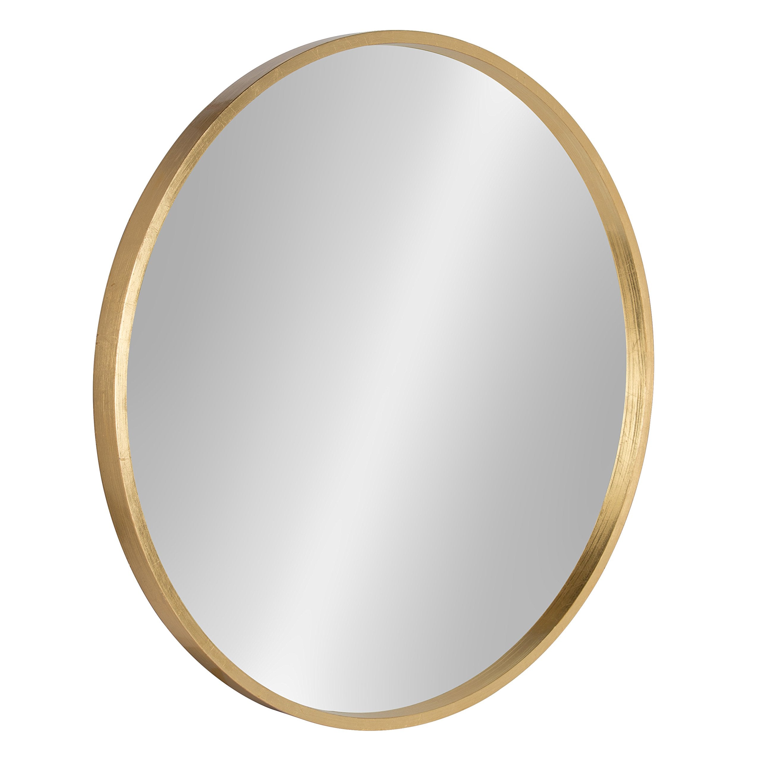 Round Luxe Wood Wall Mirror — 25.6"