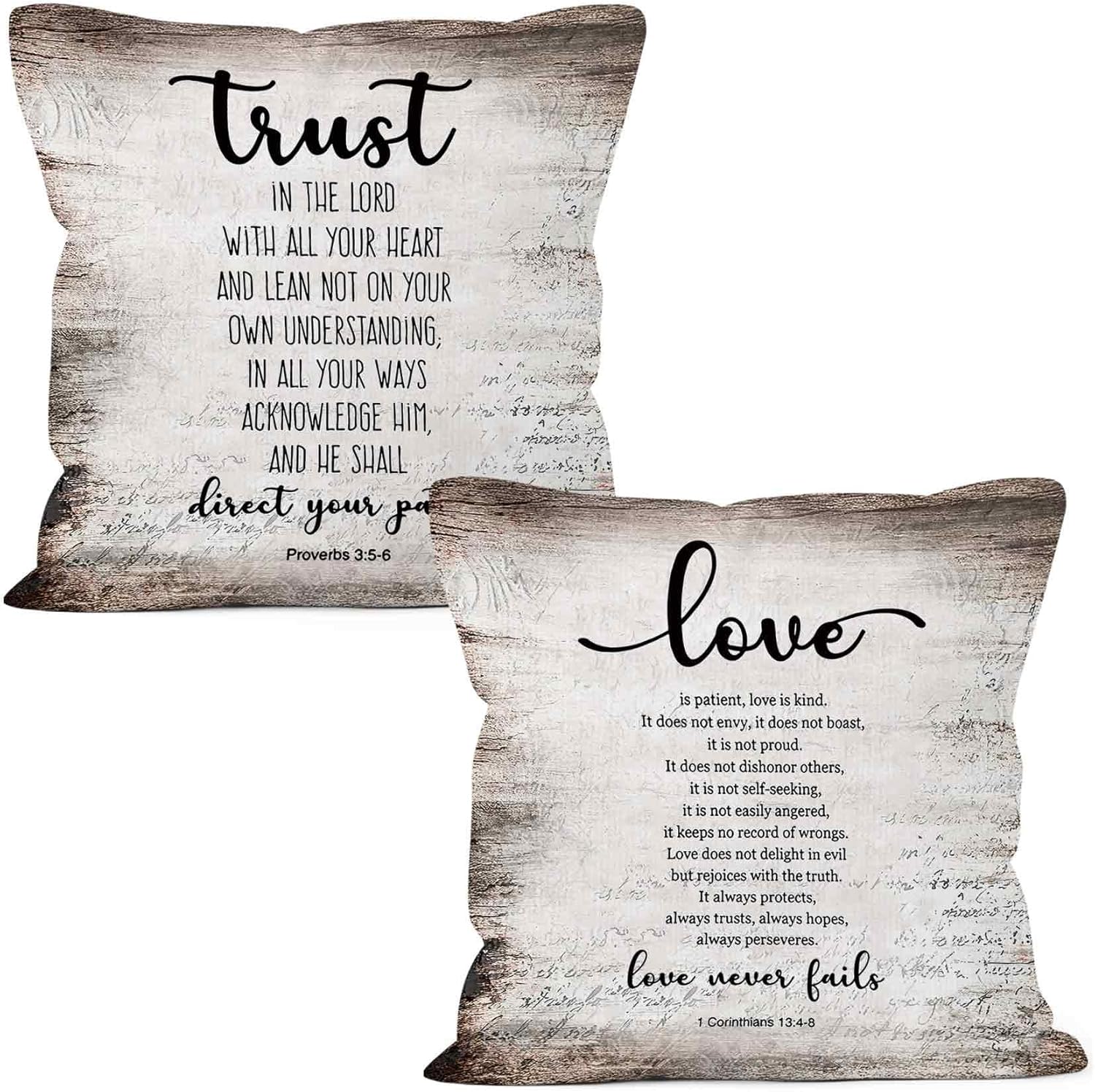 Boho Brown Throw Pillow Cover — 18x18 — Trust (2pk)