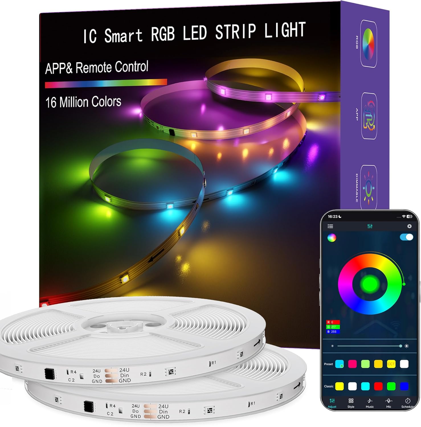 Color Changing Metal LED Strip Lights — 130FT