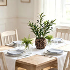 Handwoven Boho Green Artificial Plant — 17.7" - View 4