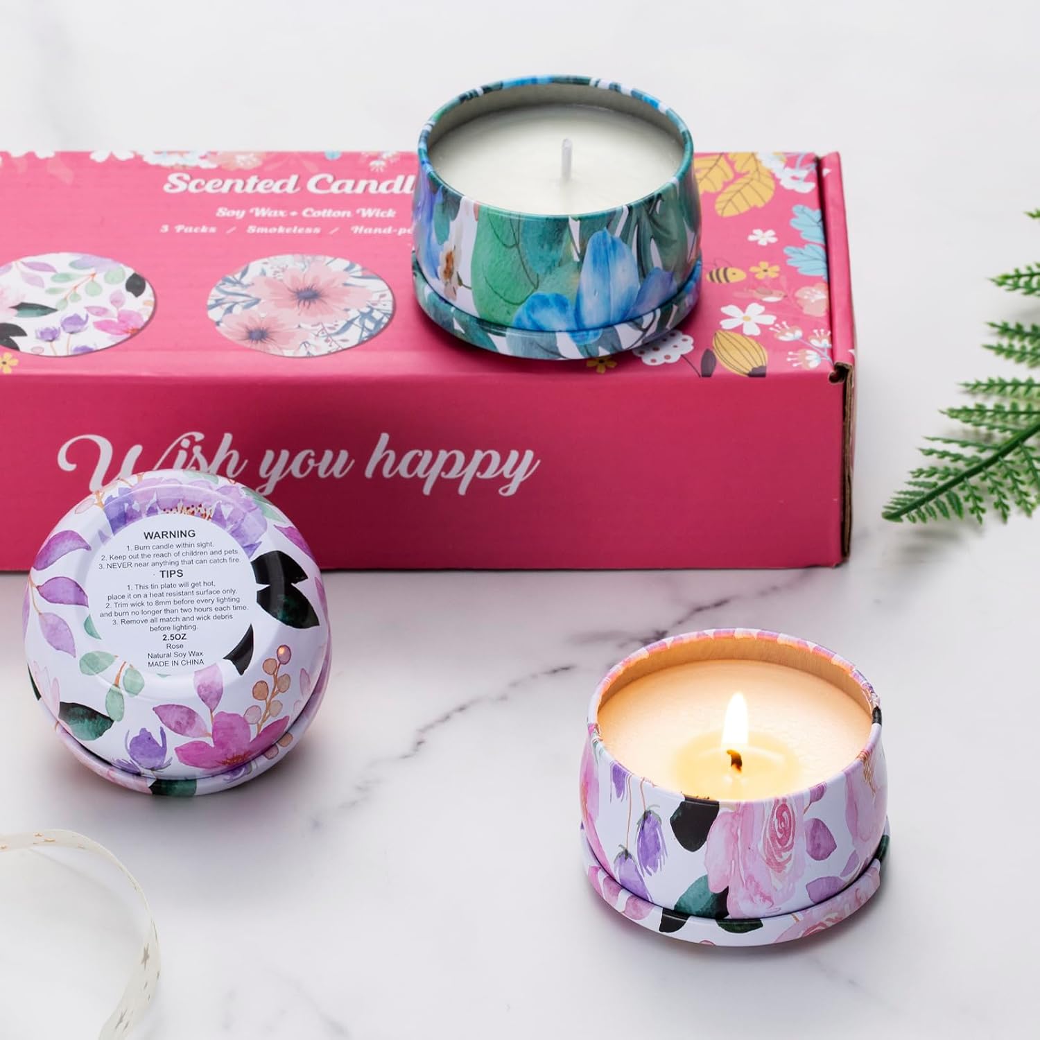 Soy Pink Scented Candle - View 7