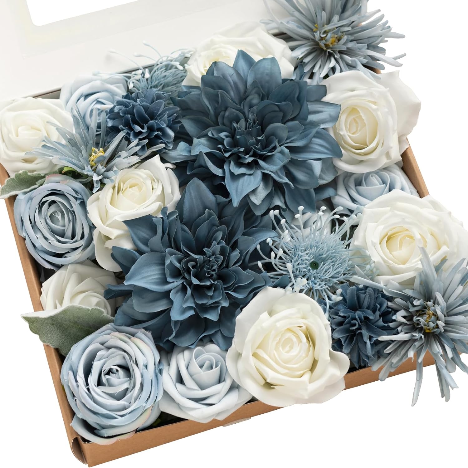 Beige Artificial Plant — Blu-dusty Blue & Navy