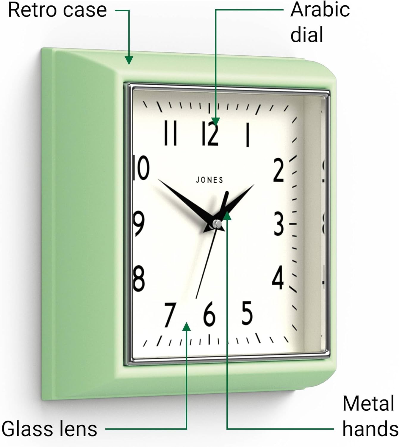 Mid-Century Black Wall Clock — 10" - View 5
