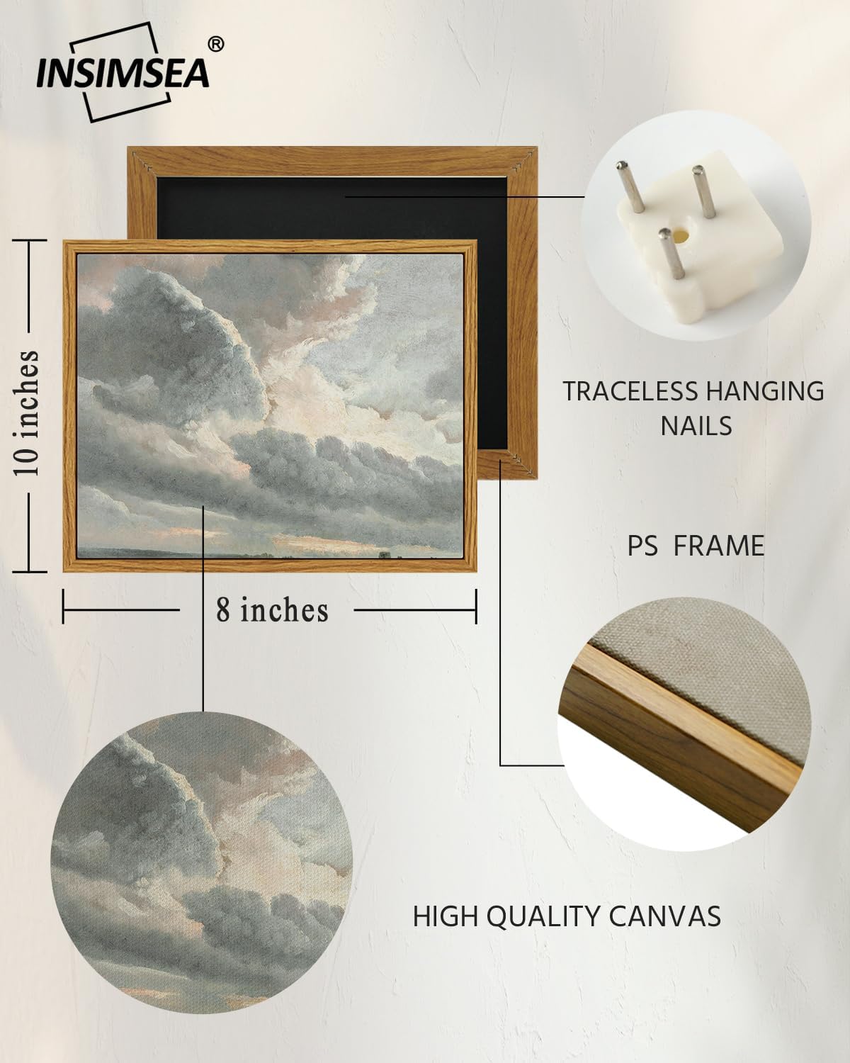 Framed Farmhouse Beige Canvas Wall Art — 10" - View 3